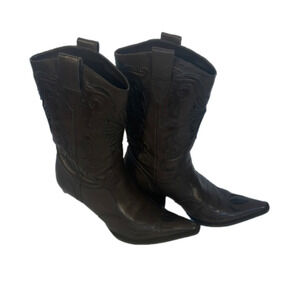 Bcbgirls brown pickle spear toe cowboy boots size 7.5